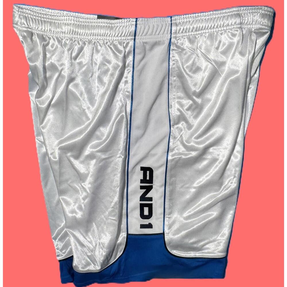 AND1 Core Blue & White Basketball Gym Training Shorts Men's Size 3XL NWT! NEW!